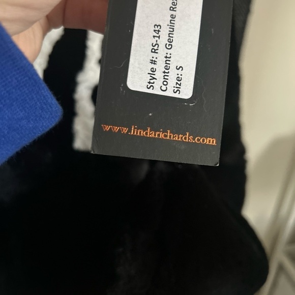 Linda Richard’s Luxury black rabbit fur LOVE sweatshirt size XS NWT - Picture 5 of 12